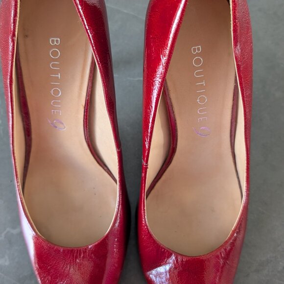 Boutique 9 Blood Red patent leather pumps size 5.5 - Picture 6 of 9